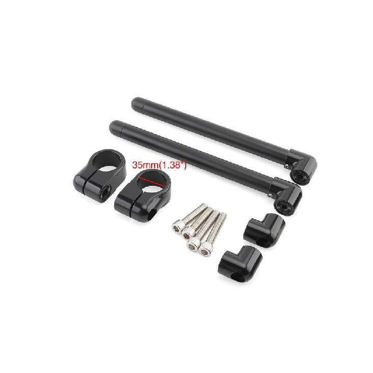 Motorcycle Black Handlebars Handle Bar Cafe Racer Split Clip On Ons Fork 35 37 39 45 49 50 52 58 MM Handle Bar Rised Riser Clamp