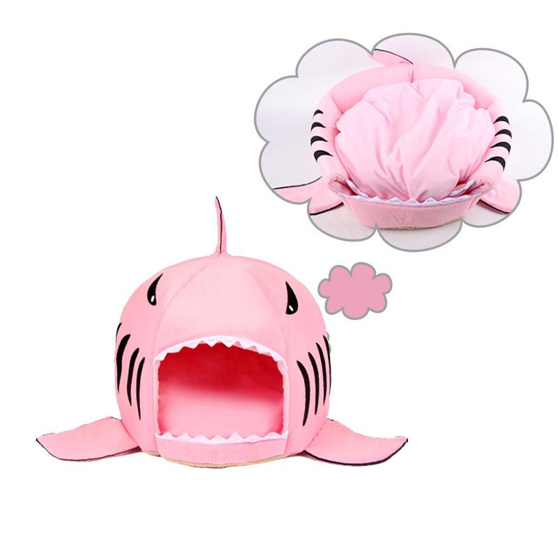 Гнездо для кошек можно использовать в любое время года. Весной и летом. Гнездо для акул. Маленькая собачка. Тедди. Складная, съемная и моющаяся кровать для кошек двойного назначения.