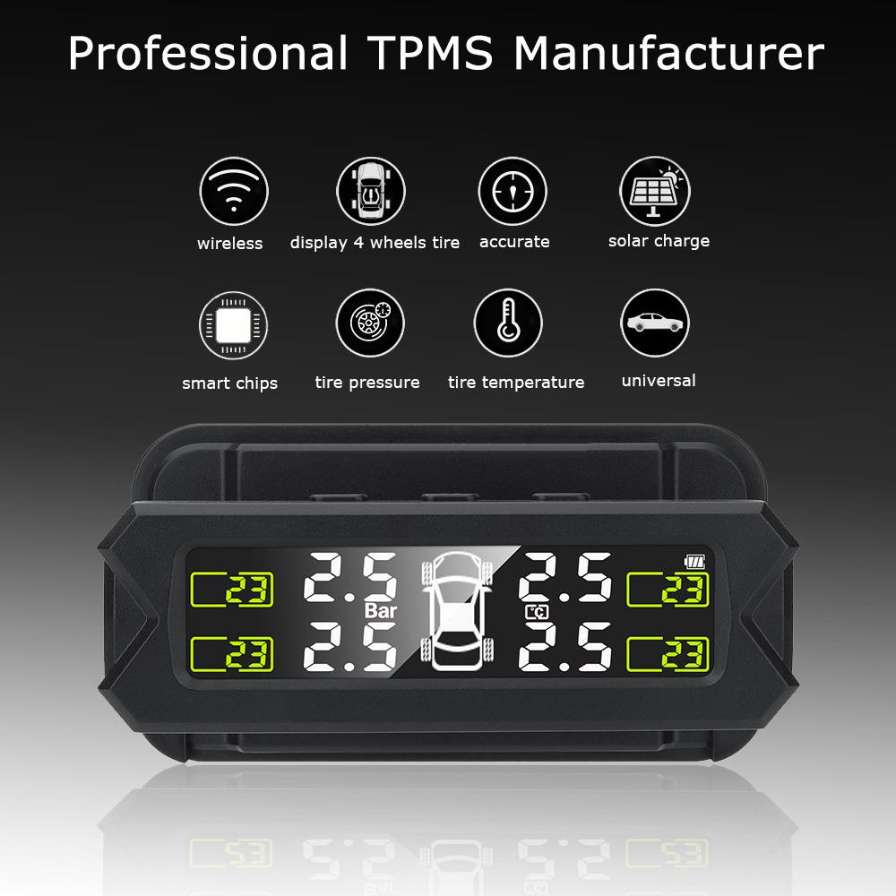 Солнечная энергия Автомобиль TPMS Автоматическая охранная сигнализация Датчик давления в шинах Предупреждение о температуре Система контроля давления в шинах Экономия топлива