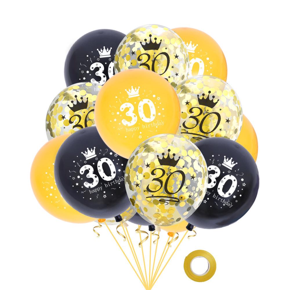Комбо воздушных шаров с конфетти на 30-й, 50-й, 60-й день рождения для вечеринок взрослых