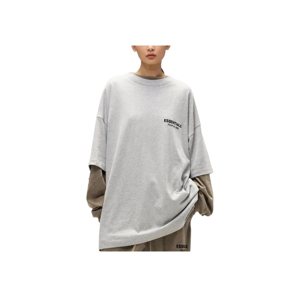 Fear of God Джерси Essentials Crewneck Tee светло-серый меланжевый мужской топ 125HO244368F