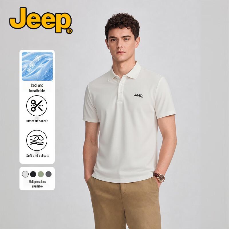 Jeep Мужская дышащая футболка-поло с коротким рукавом и эффектом прохлады