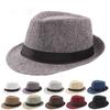 Trendy Wide Brim Men Straw Hat Women Summer Solid Color Fedoras Jazz Sun Cap Outdoor Casual Panama Cowboy Hats