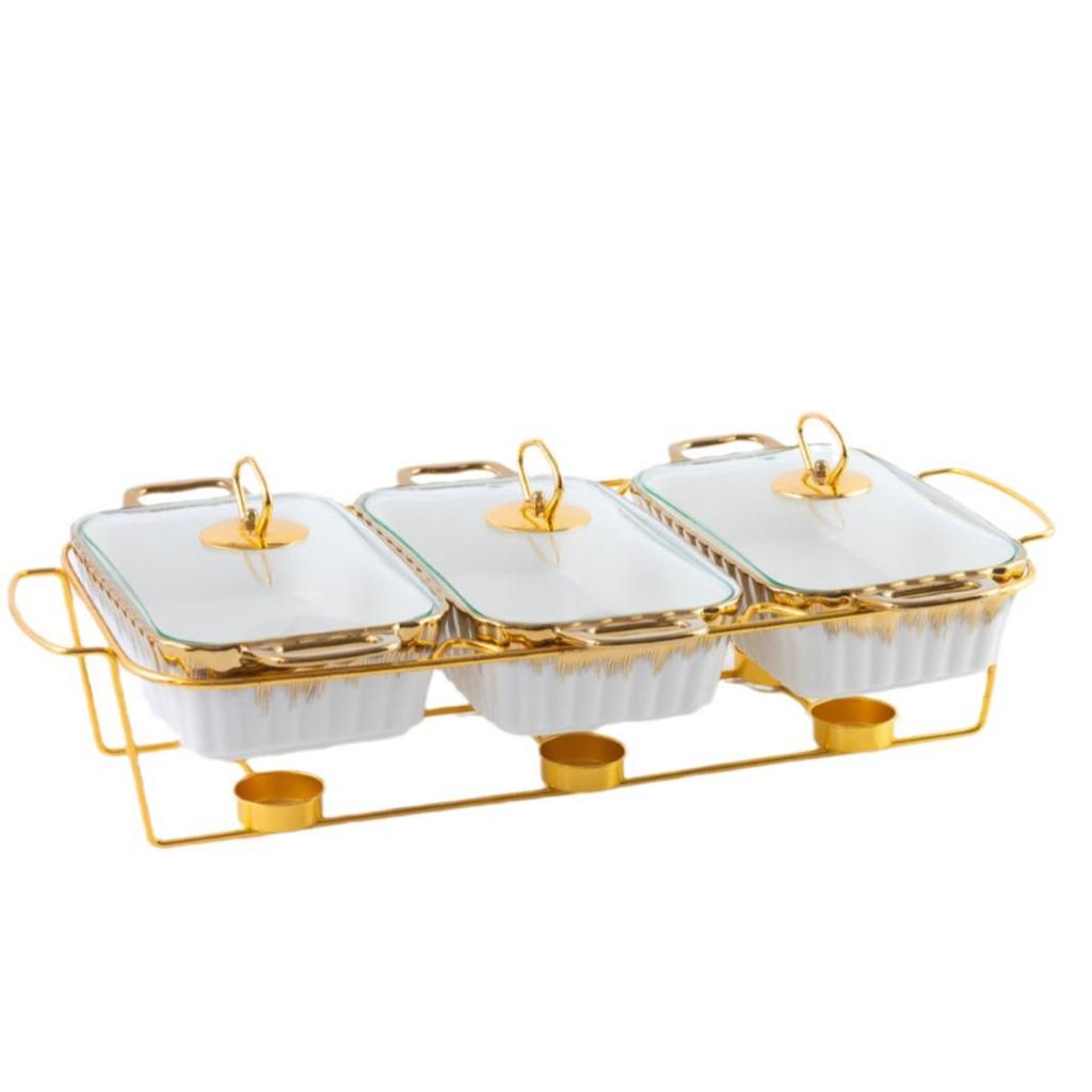 Керамическая кастрюля с двумя ухами и набор для выпечки, 3 предмета