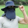 Солнцезащитная шляпа Кепка с защитой от УФ-лучей Широкие поля Нейлон Дышащая Быстросохнущая UPF 50+ Шляпа для рыбалки со съемной фа