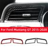 For Ford Mustang GT 2015- Carbon Fiber Auto Dashboard Left and Right Air Vents Trim Stickers Frame Car Interior Accessories
