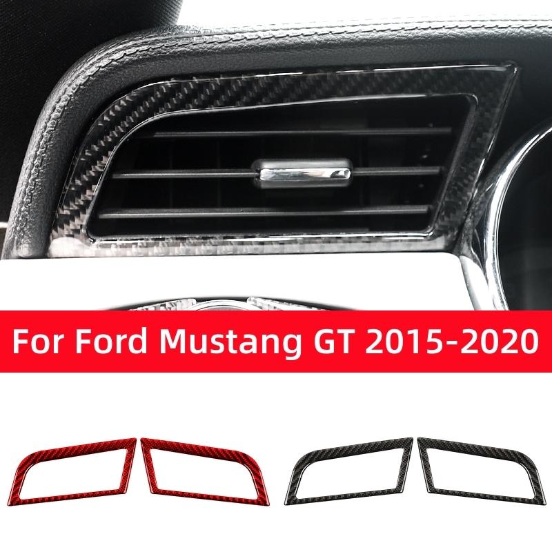 For Ford Mustang GT 2015- Carbon Fiber Auto Dashboard Left and Right Air Vents Trim Stickers Frame Car Interior Accessories