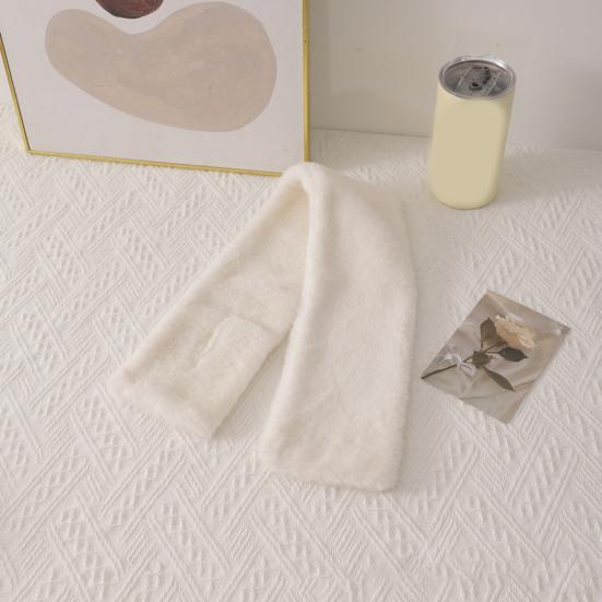Imitation Animal Hair Scarf Women Solid Color Thickened Plush Versatile Winter Scarf Versatile Style