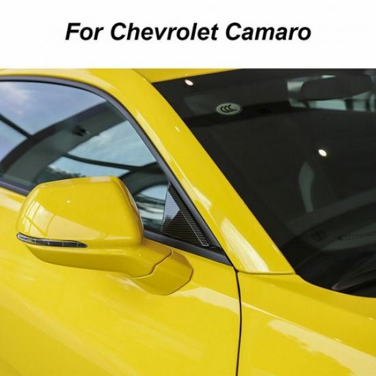 Exterior Triangle Cover Front Window Trim For Chevrolet Camaro 17+ Carbon Fiber