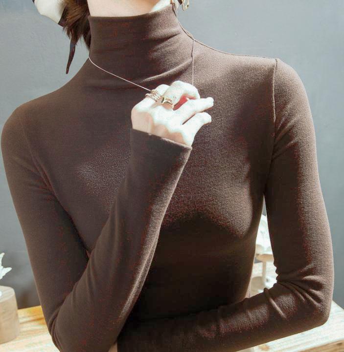 Зимняя женская теплая блузка, водолазка, пуловеры, рубашка с толстым дном для женщин