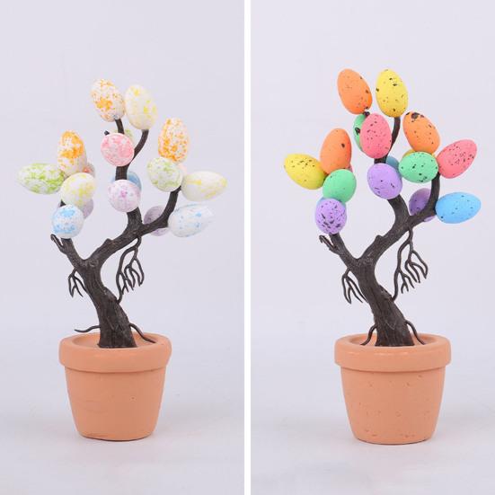 Украшения для пасхальных яиц, искусственные пасхальные яйца, кашпо для деревьев, маленькие пенопластовые пятнистые яйца, настольные фигурки для весенней пасхальной вечеринки, домашний декор