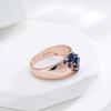 Wide Face Hollow Oval Blue Zircon Smooth Rings Women Fashion Daily Party Accessories