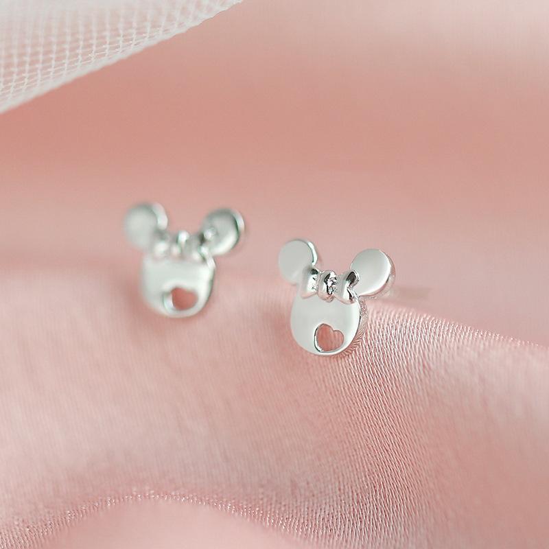 Серьги-гвоздики в виде банта Нишевый дизайн Серьги-мышки Модные простые серьги