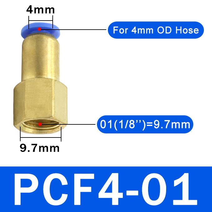 10PCS PCF Pneumatic Air Connector 4 6 8 10 12mm Hose Tube 1/8" 3/8" 1/2" 1/4" BSP Female Thread Brass Quick Pipe Joint Fitting Fuel System Fittings7