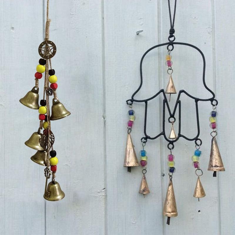 Witch Bells Outdoor Metal Wind Chimes Yard Garden Hanging Ornament Magical Wind Chimes Witch Bells Protection For Door Knob Hang