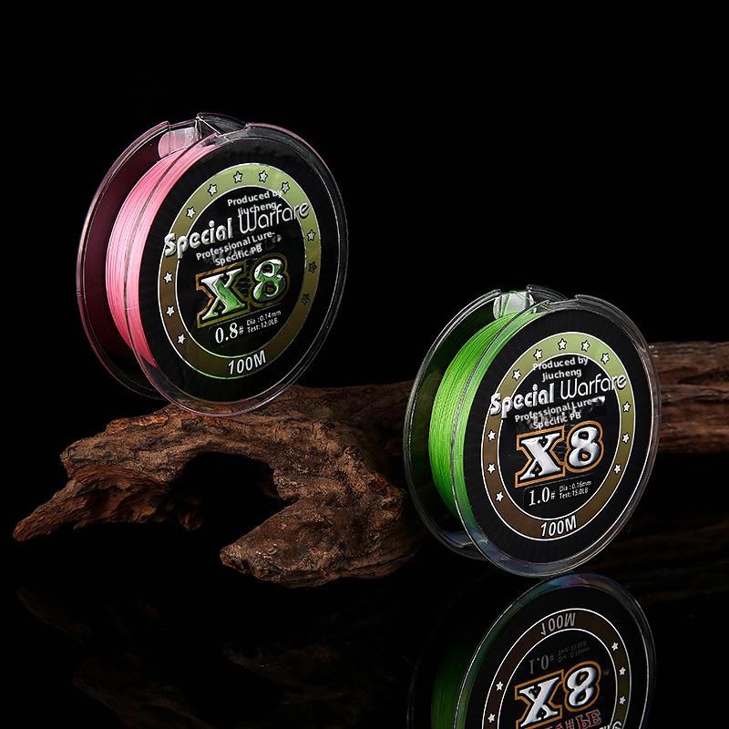 8-strand PE/Nylon Thread Braided Fishing Line 1000m Floating 0.108-0.5mm Diameter for Sea & Freshwater Fishing
