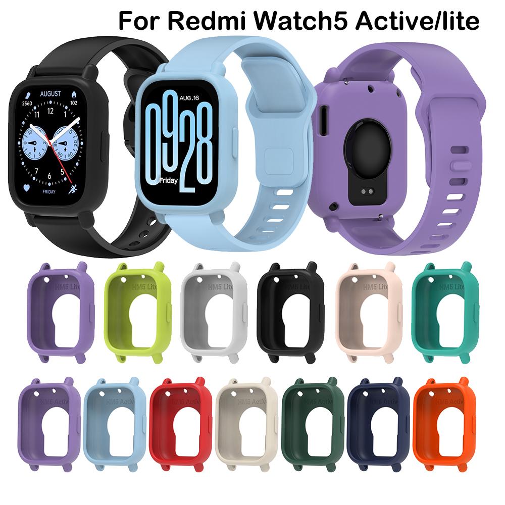 Silicone Protective Case Cover Shell For Redmi Watch 5 Active Case Screen Protective For Redmi Watch 5 Lite Frame Accessories