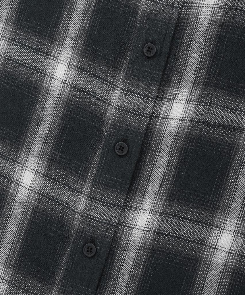 LEMAIN SECOND Oversized Flannel Pocket Check Shirt [Black]