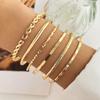 6Pcs Diamond Chain Bracelet Set Gold Women Jewelry Punk Bangles for Women Girls