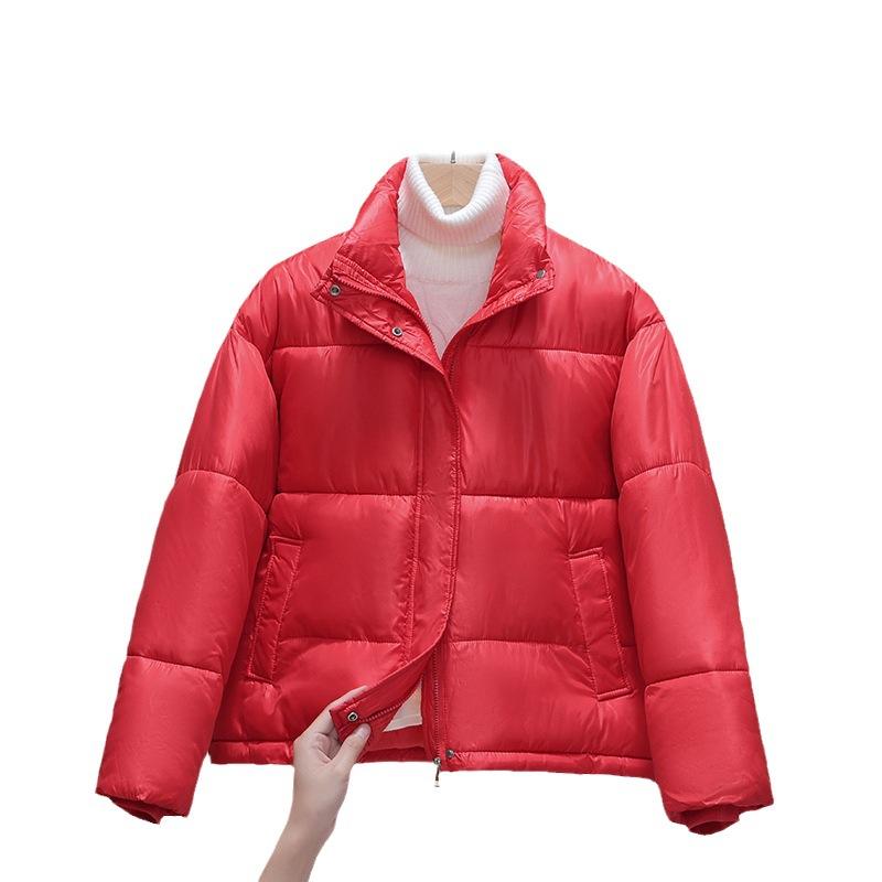New Short Winter Stand Collar Jacket Women Warm Down Jacket Parkas Female Casual Loose Cotton-padded Coat Outwear