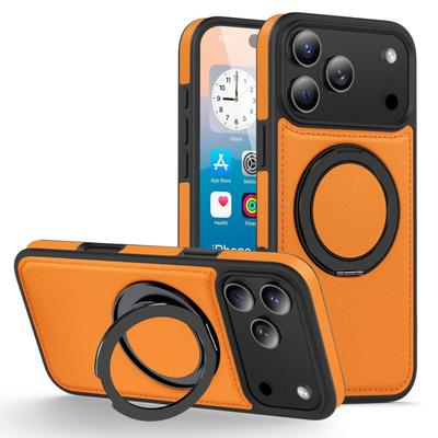Роскошный кожаный чехол для телефона со складной подставкой для iPhone 17 Air 16 15 14 Plus 13 12 11 Pro Max, магнитная крышка для беспроводной зарядки