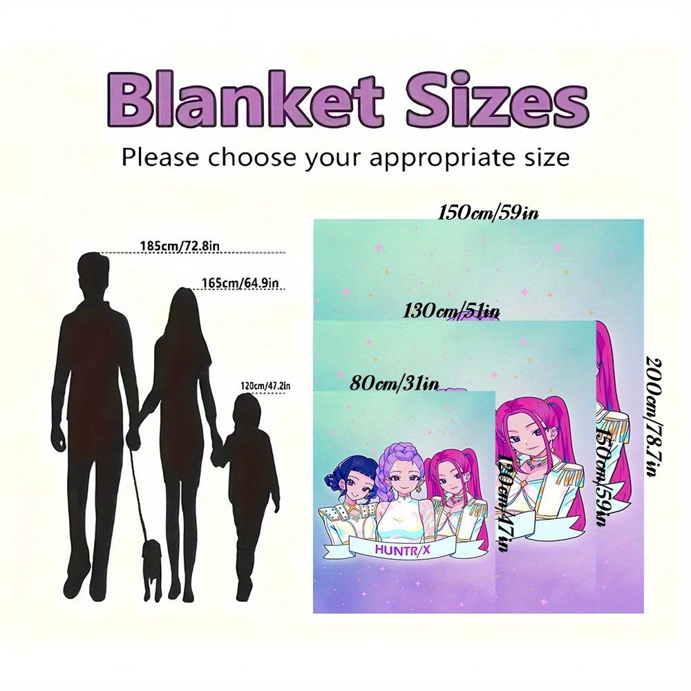 1Pc HUNTR/X Print Flannel Blanket, High quality Digital Printing, Comfortable for All Seasons, Home DecorGifts821033