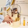 Makeup Barrel Brush Rotating Open Door Cosmetics with Lid Storage Box Transparent Desktop Lip Brush Barrel Rotatable Pen Holder