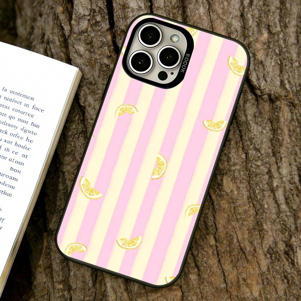 Чехол для телефона с рисунком "Лимонная прохлада в полоску" для iPhone 17, 16, 15, 14, 13, 12, 11 Plus, Pro Max, XS, Цветной Посеребренный Внутренний Чехол