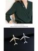 Unisex Luxury Zirconia Airplane Brooch Lapel Pin
