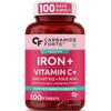 Таблетки с железом Carbamide Forte для женщин и мужчин с фолиевой кислотой, витамином C, B12, цинком – 100 веганских таблеток