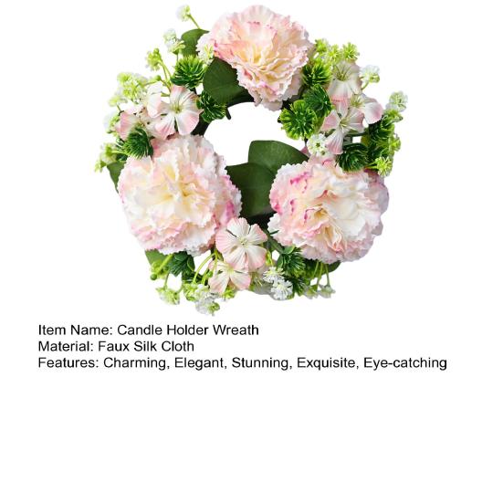 Искусственный Цветочный Подсвечник Венок Имитация Шара из Хризантем Кольцо для Свечи Имитация Цветочного Подсвечника для Чая для Дома Свадьбы Центральный Элемент Стола