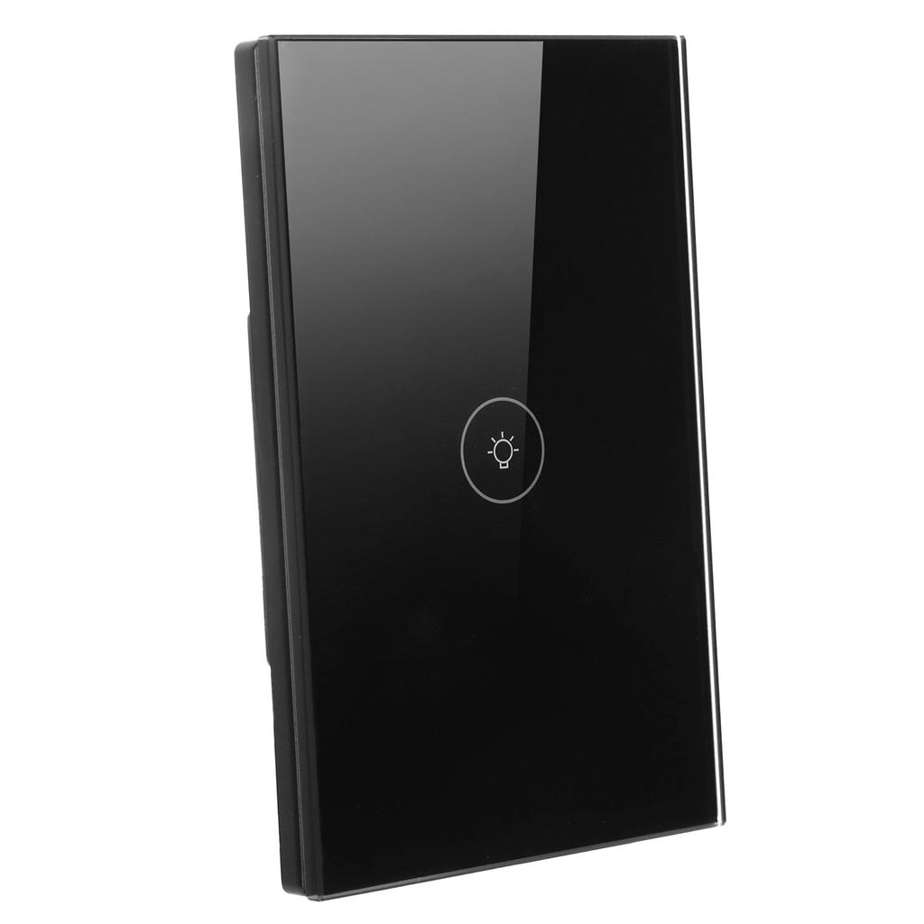 Умный настенный сенсорный выключатель света 1Way Wifi 10A MultiControl для бытовых нужд TUYA  (черный )