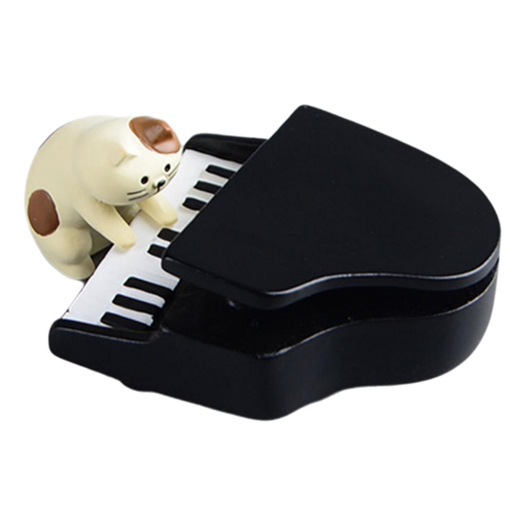Миниатюрные кошки-пианисты, набор скульптур и украшений, фигурки кошек и пианино для украшения гостиной и рабочего стола