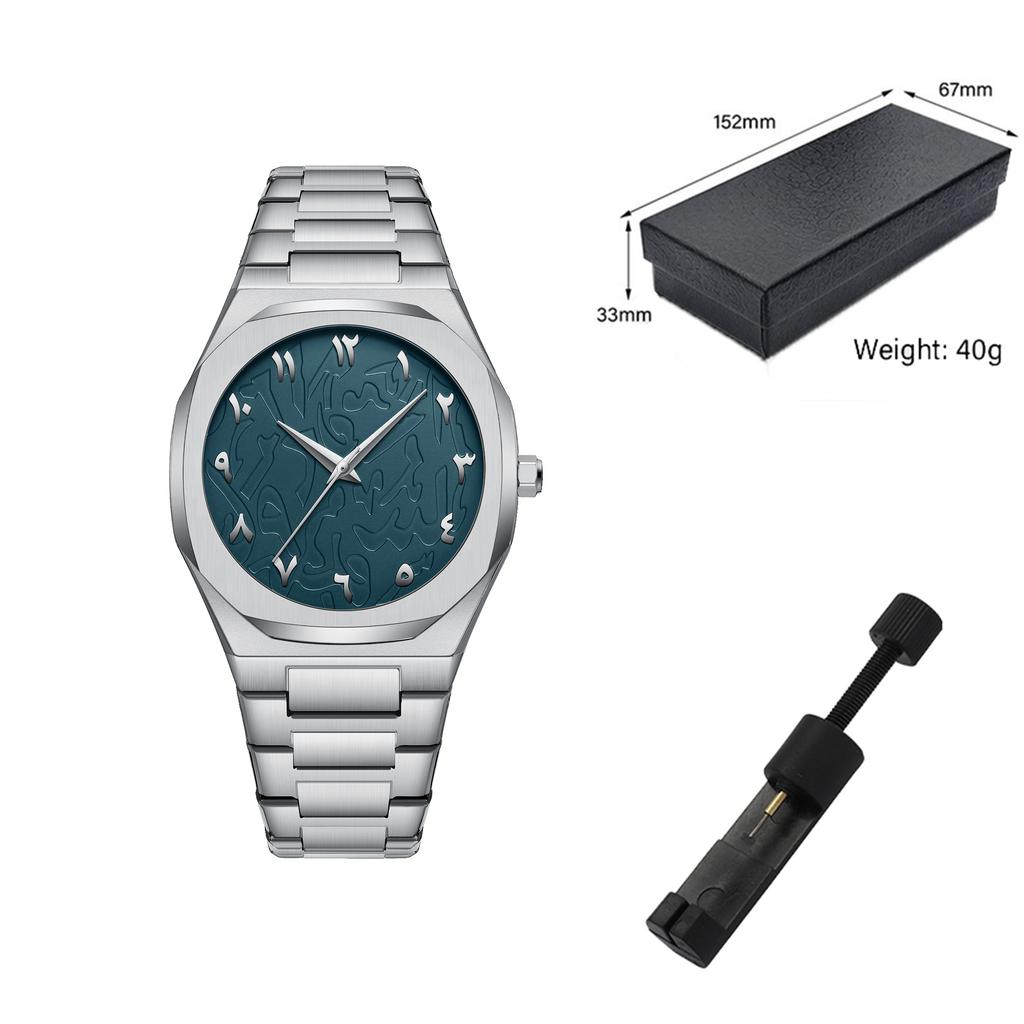 Modern Minimalist Personality Creative All Black Men Watch Arabic Digital Sports Leisure Alloy Men's Watch Unique Design Watch