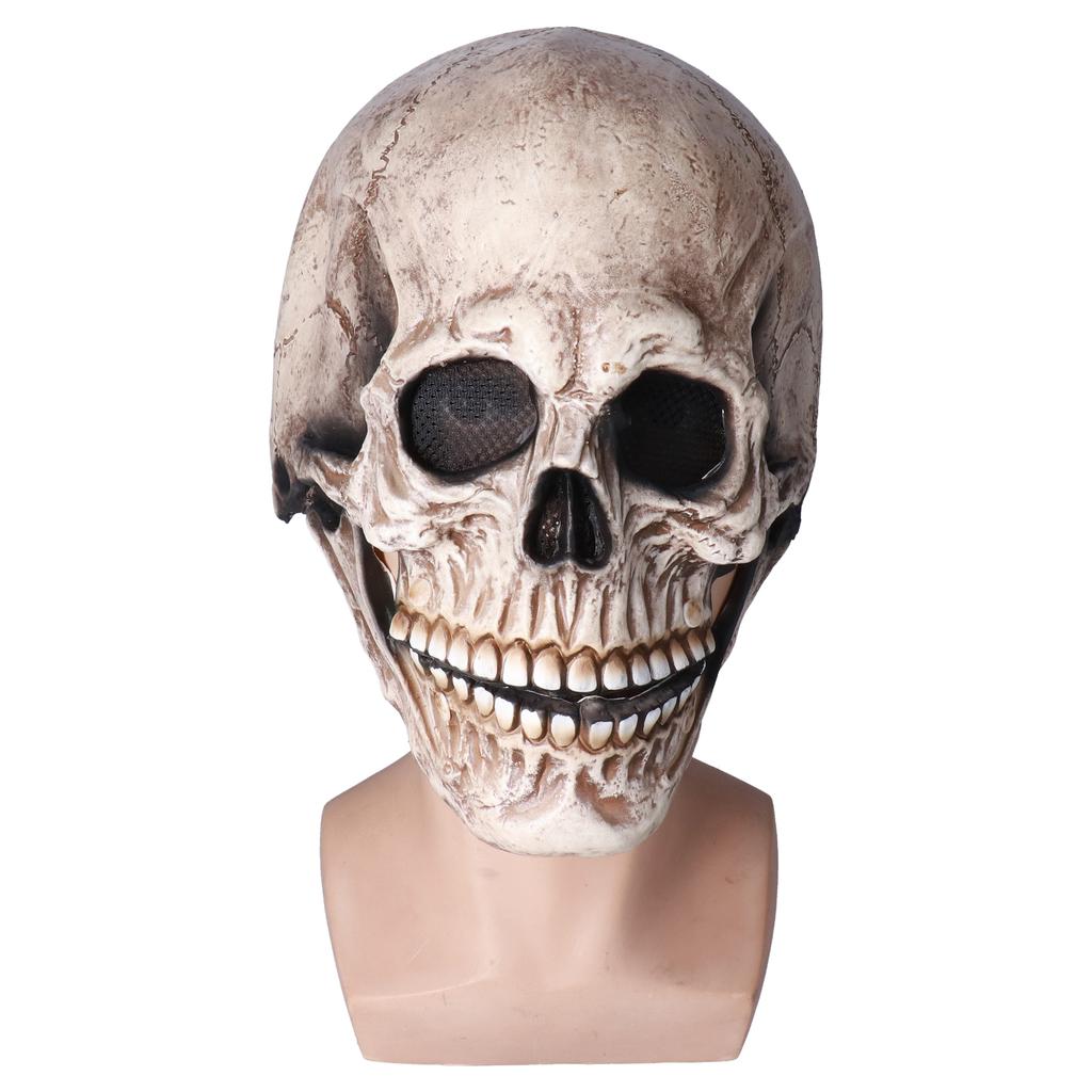 Хэллоуин Череп шлем латекс подвижная челюсть полный череп шлем праздничная вечеринка украшение косплей Cos