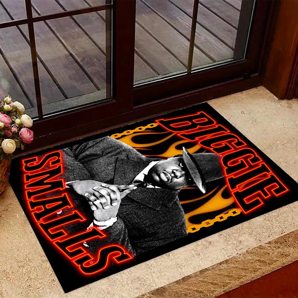 Biggie Money Problems Themed Anti-Slip Rugs - Polyester Home Decor, Suitable for Bedrooms, Living Rooms, Doorways, Studios, and Decorations