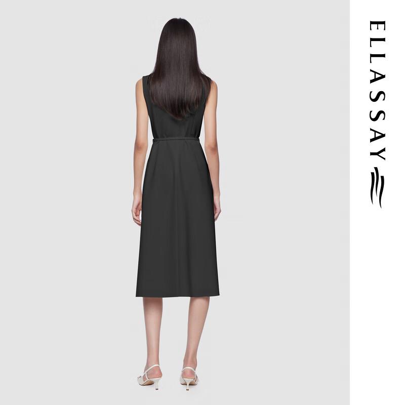 ELLASSAY 2025 Summer Rhinestone French Elegant Midi Dress