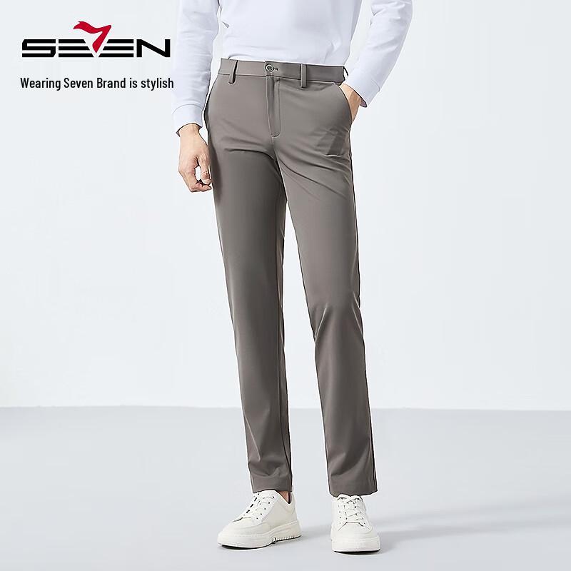 Seven Brand Men's Four-Way Stretch Straight Leg Casual Business Trousers