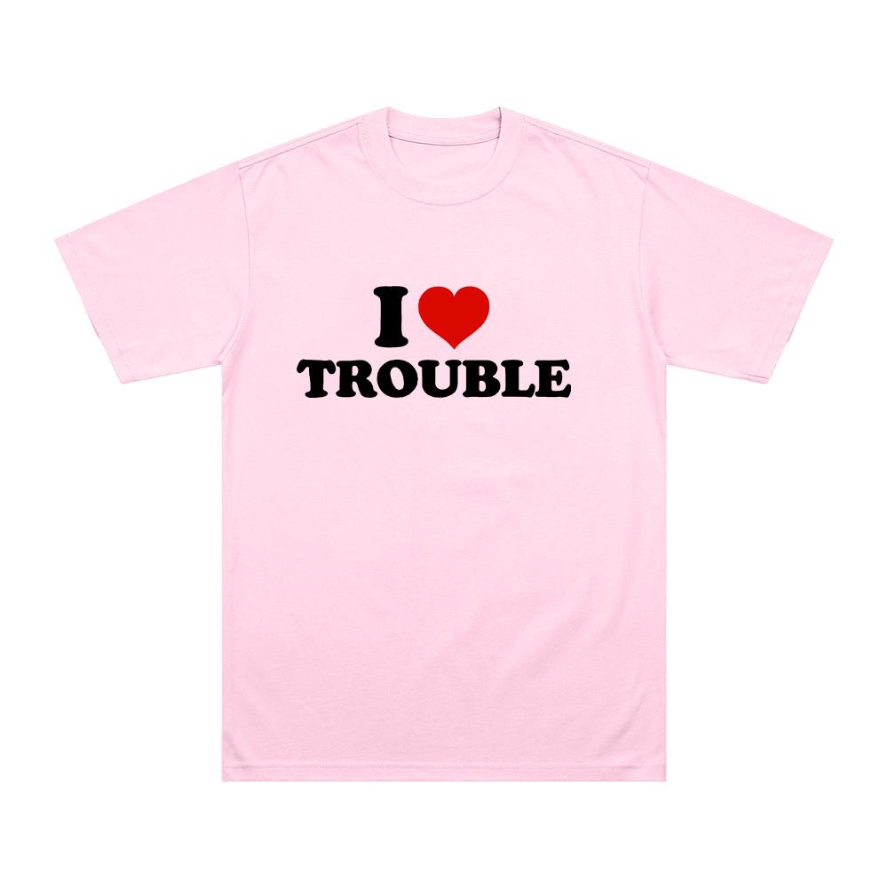 LIV Morgan I Love Trouble Shirt Men's Casual Breathable T-shirts Women High Quality Cotton Tees O-neck Short Sleeve Comfort Tops