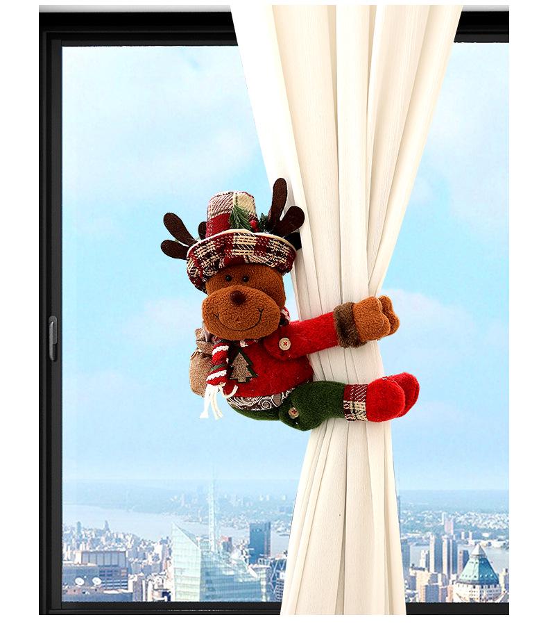 Клетчатый Рождественский Лес Старик Подхват для Штор и Дверной Подвес Декор