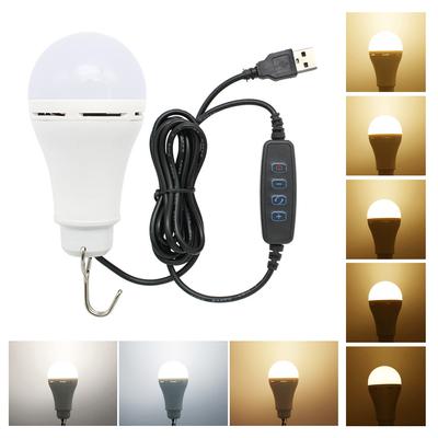 USB светодиодная лампочка, 3 цвета, сменные портативные фонарики с крючком, аварийный ночник для уличного туризма, кемпинга, рыбалки, путешествий