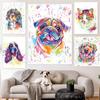 Vintage Colored Cute Dogs Pug Cat Poster Print Canvas Painting Watercolor Animal Nordic Wall Art For Kid Room Home Decoration