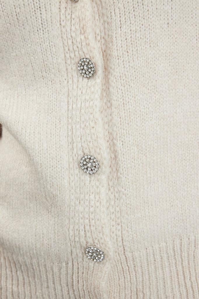 Women's Elegance Style Cardigan Stone Soft Textured Jewel Buttoned Jacket Look Knitwear Cardigan