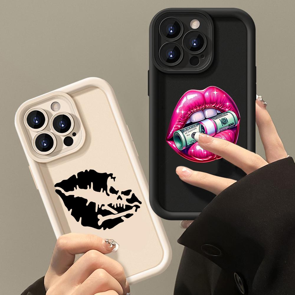 LZ18 Lips kiss силиконовый чехол для телефона Xiaomi 11 Lite 5G 14T Redmi 14C 13C A3 Note 12 11 9 10 13 Pro Plus противоударный задний чехол