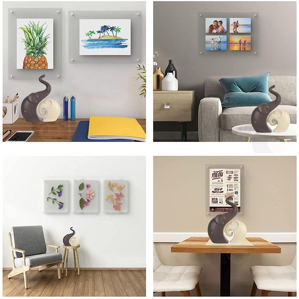 Роскошный матовый домашний декор Набор слонов | Керамические фигурки - (Набор из 2 предметов, Коричневый Крем)