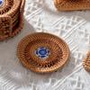 Rattan Weaving Teacup Mat Handmade Drink Cup Mat Vietnamese Rattan Ceramic Coaster  Bar