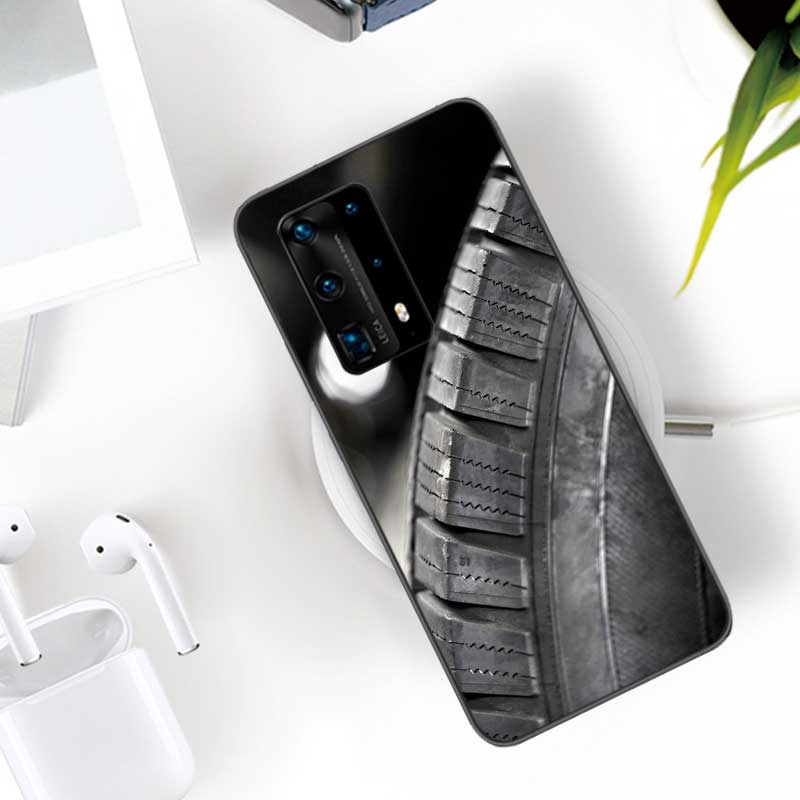 Мягкий прозрачный чехол для телефона с рисунком протектора шин для Huawei P30 Lite P10 P20 P40 P50 Pro Mate 40 Pro 30 20 10 Lite, силиконовый чехол