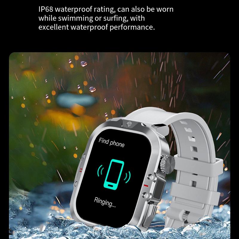 Новые мужские смарт-часы 2025 года с 2,01-дюймовым HD-экраном, фонариком, для занятий спортом на открытом воздухе, водонепроницаемые IP68, с монитором здоровья, для звонков