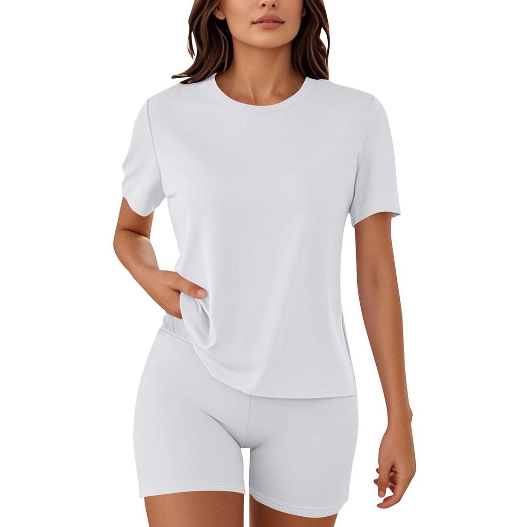 Женские пижамы из 2 предметов для женщин футболка шорты наряды одежда для сна