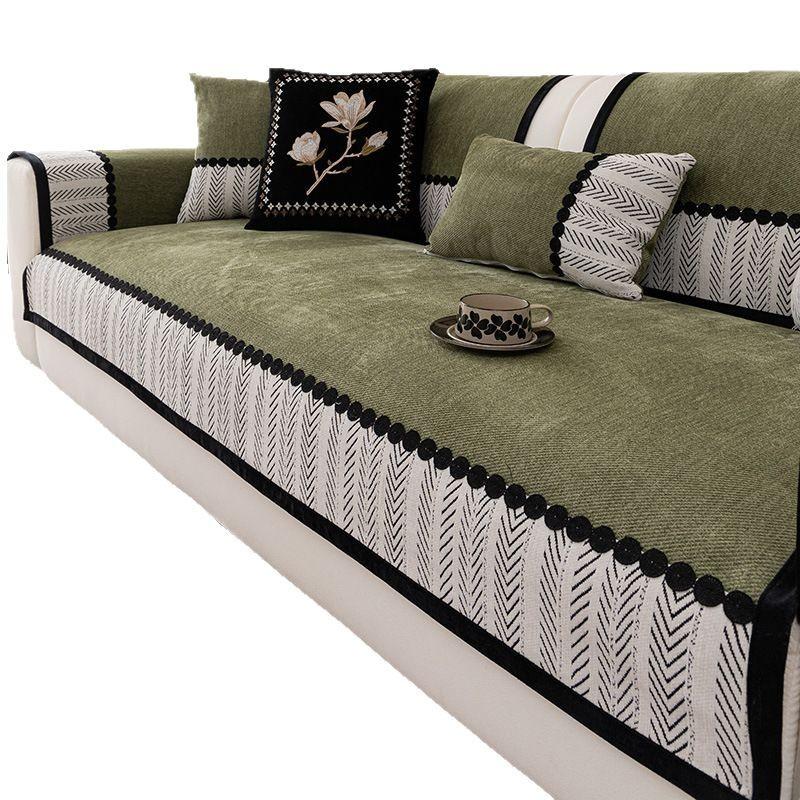 Premium Sense Medieval Sofa Cushion  New Four-Season Universal Chenille Seat Cushion Fixed Non-Slip Cover Cover Cloth